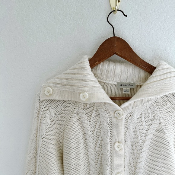 Cream Button up sweater St. John’s Bay - Picture 2 of 5